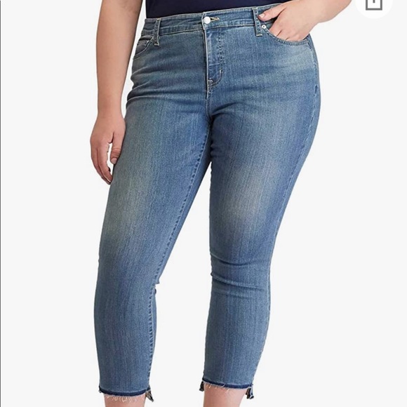 Ralph Lauren Plus raw hem jeans cropped - Picture 1 of 5